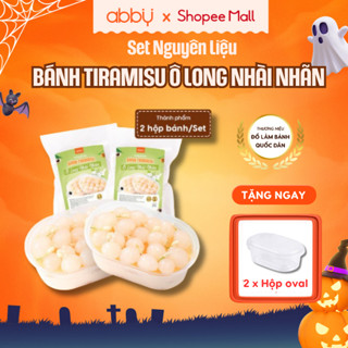 [ABBY] [TẶNG HỘP NHỰA] Set nguyên liệu làm bánh tiramisu ô long nhài nhãn - thành phẩm 2 hộp 900ml, béo ngậy,ngọt dịu