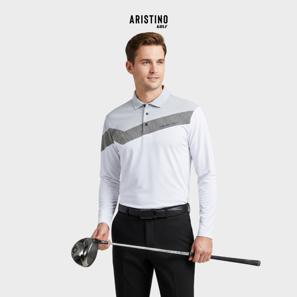 ARISTINO Golf - Áo polo golf dài tay ALPG26W2