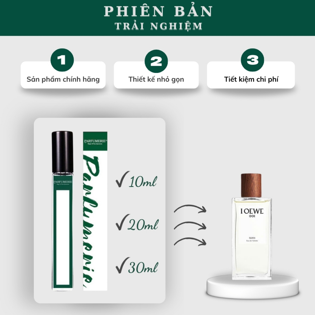 Nước hoa nam 001 Man EDT phiên bản trải nghiệm chính hãng Parfumerievn