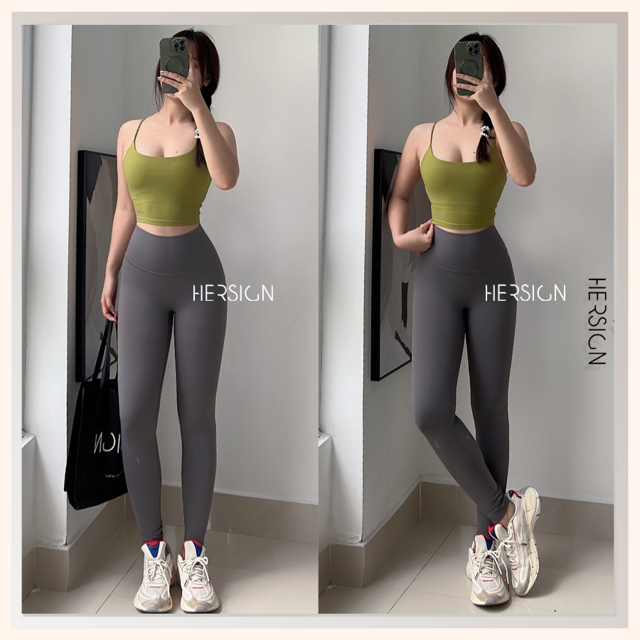 HERSIGN Bộ đồ tập yoga nữ Set tập gym cao cấp Áo 2 dây quần legging HERSIGN-SMIXC31L36C BST HERSIGN 