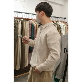  Áo Polo Nam Len Cashmere DNST 5081 Form Wide Fit 