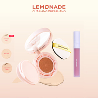 Combo Phấn nước siêu kiềm dầu Lemonade Supermatte Cushion 15g & Son kem mịn lì thuần chay Lemonade Perfect Couple Lip