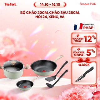 Bộ 5 nồi chảo chống dính đáy từ Tefal So Matcha 20cm, chảo sâu 28cm, nồi 24, xẻng, vá