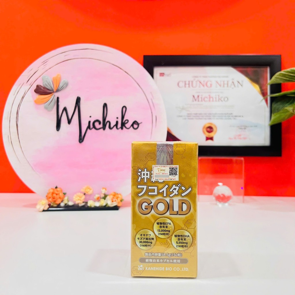 [Hàng chính hãng + Xuất VAT] Thực Phẩm Okinawa Fucoidan Gold Michiko Nhật Bản 150 viên