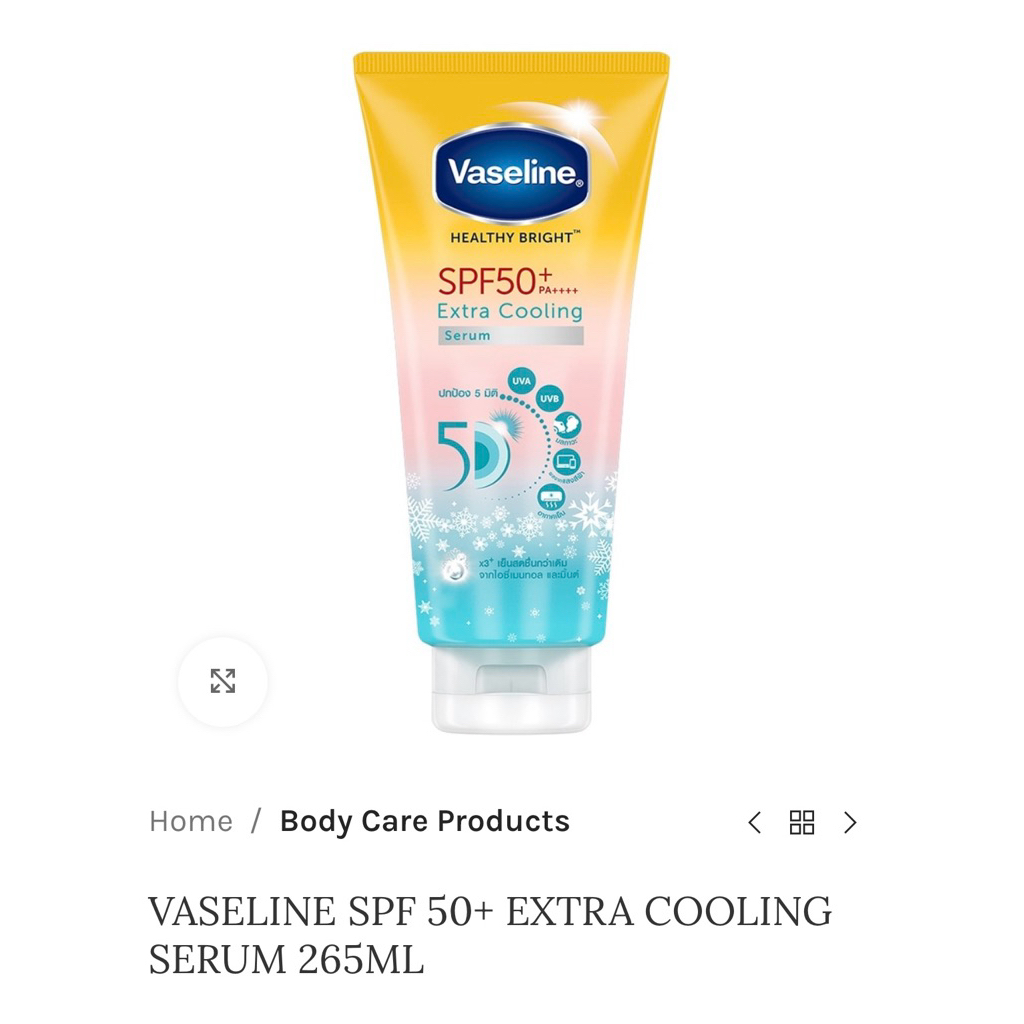 [NỘI ĐỊA THÁI] Dưỡng thể CHỐNG NẮNG Vaseline 50X 320ml - Healthy White Perfect White Serum 50X