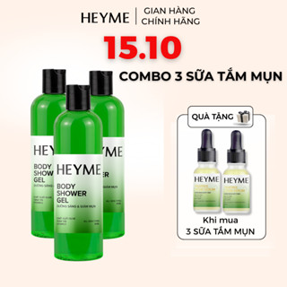 Combo Tiết Kiệm HEYME Mua 3 Gel Tắm Tràm Trà Tặng 2 Serum Nghệ Giúp Da Sạch Sâu Sáng Mịn