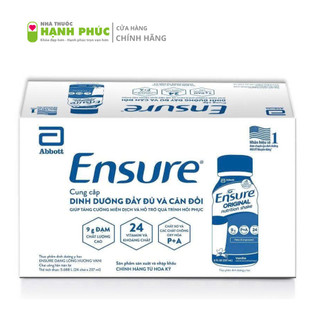  Sữa nước Ensure Original 237ml thùng 24 chai – Dinh dưỡng cho người lớn phục hồi sức khỏe 