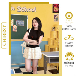  Chân váy ngắn tầng ren phong cách dễ thương dễ phối đồ CHIBEST LVD72 