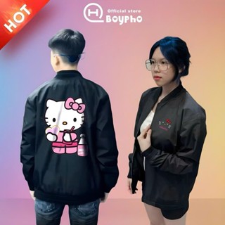  Áo Khoác Gió Hàng 2 lớp Bo Gân siêu đẹp - Áo Gió in hình Hello Kitty siêu cute dành cho nam nữ 2025  D6  