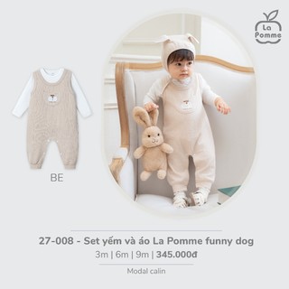 Set Yếm Và Áo La Pomme Funny Dog - Sợi Modal Calin Ấm Êm, Mềm Mại Cho Bé 3-9 Tháng
