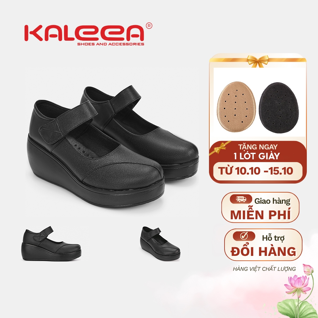 Kaleea - Giày Cao Gót Nữ Quai Dán Đi Nhẹ, Êm, Giày Đế Xuồng Cao 6p Chất Da Mềm - MO630