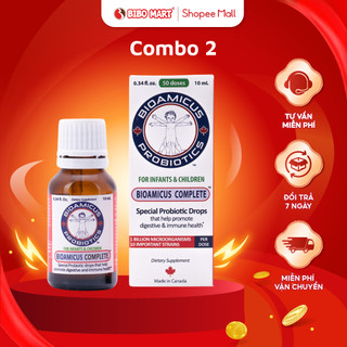  Combo 2 Men Vi Sinh 10 Chủng BioAmicus Complete Duy Trì Miễn Dịch Khỏe Mạnh Bổ Sung Lợi Khuẩn Cho Bé 10ml - Bibomart 