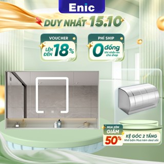 Tủ gương phòng tắm Enic 2T, chất liệu gỗ plywood chống thấm, kính tráng bạc 3 lớp