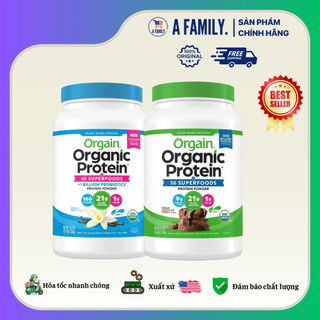    DATE 06 27   Bột Orgain Protein Organic - Sữa hữu cơ thực vật SuperFood Protein Powder 1200gr 