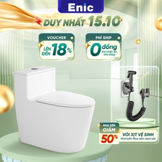 Bồn cầu liền khối ENIC M62, V68 phủ men kháng khuẩn xả đa điểm tiết kiệm nước