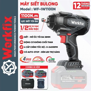 Thân máy siết bulong không dây WORKFIX WF-IW1100N,  Đầu bulong đặc 1100Nm, 4 Tốc độ