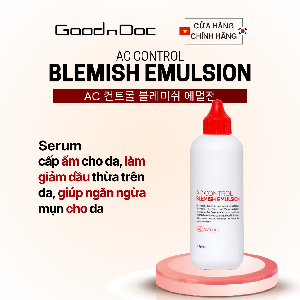 GoodnDoc AC Control Blemish Emulsion – Cung Cấp Dưỡng Chất Cho Da, Dưỡng Da Mềm Mịn, Giảm Thâm Mụn