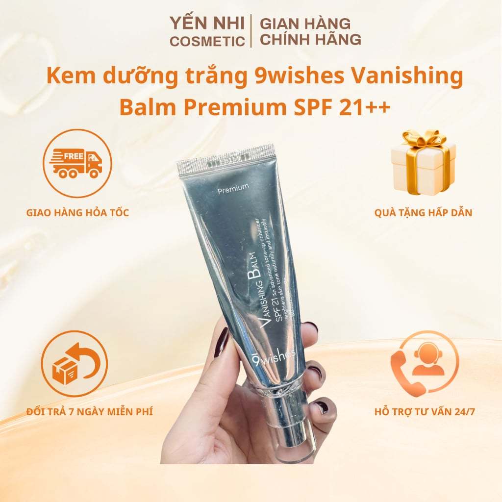 Kem dưỡng trắng nâng tone da 9wishes Vanishing Balm Premium SPF 21++