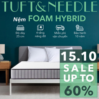 Nệm Foam Hybrid TUFT & NEEDLE, Khung Lò Xo Túi Độc Lập Cách Ly Dao Động Kết Hợp Memory Foam Cao Cấp