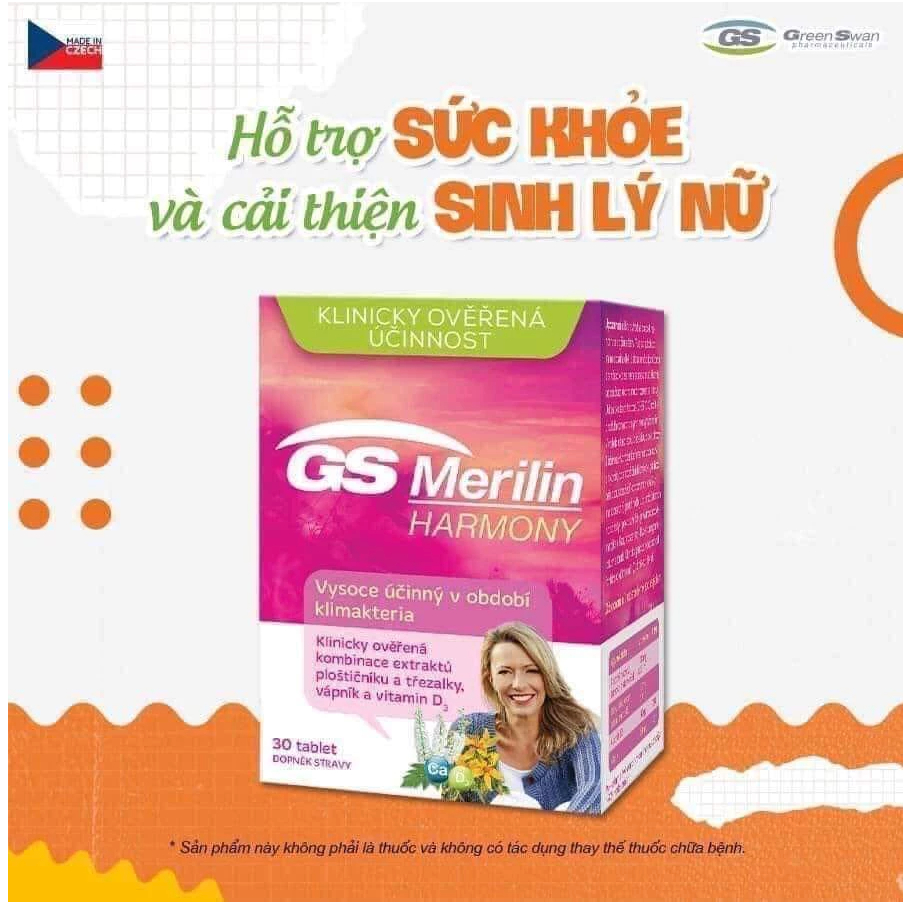 GS MERILIN - Viên Uống Cải Thiện Sinh Lý Nữ. Liệu Pháp Không Hormon Chống Lão Hóa Sớm Điều Hòa kinh 