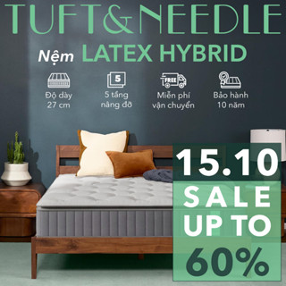 Nệm Latex Hybrid TUFT & NEEDLE, Khung Lò Xo Túi Độc Lập Cách Ly Dao Động Kết Hợp Cao Su Thiên Nhiên