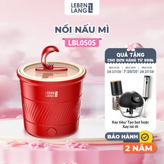 Nồi nấu mì mini Lebenlang LBL0505, nồi lẩu điện đa năng 600W, 1100ml, nhỏ gọn, BH 2 năm - chính hãng