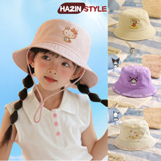  Mũ bucket bé trai bé gái từ 3-10 tuổi có dây mũ tai bèo trẻ em vành rộng chất cotton thêu hoạ tiết hoạt hình đáng yêu 