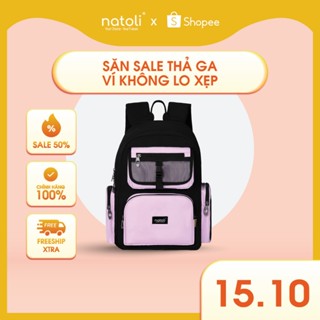Balo nam nữ đi học NATOLI chất vải canvas thời trang chống nước dày dặn ICON BACKPACK B13