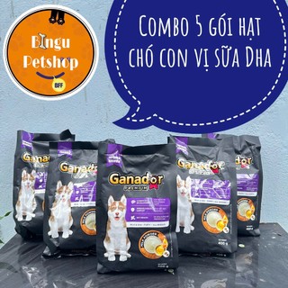   SIÊU TIẾT KIỆM   Combo 5 gói  Thức Ăn Hạt Khô Cho Chó Con Ganador Puppy 400g Vị Sữa Và DHA 