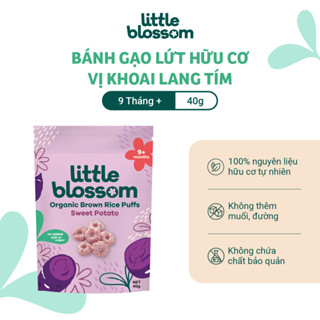  Bánh gạo lứt ăn dặm hữu cơ Little Blossom Vị Khoai Lang Tím 40g cho bé 9 tháng+ 