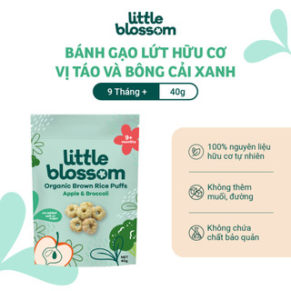 Bánh gạo lứt ăn dặm hữu cơ Little Blossom vị Táo & Bông Cải Xanh 40g cho bé 9 tháng+