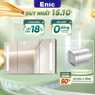 Tủ gương phòng tắm chất liệu gỗ Enic ST01-sơn cao cấp chống thấm,chống ẩm,cảm ứng đèn led