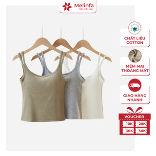    PREMIUM   Áo hai dây có đệm vải Cotton Viscose tự nhiên co giãn mềm mại thoáng mát VAA0589 