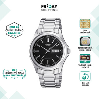  Đồng Hồ Casio Nam MTP-1239D-1ADF Mặt Tròn Màu Đen Dây Kim Loại Chính Hãng 