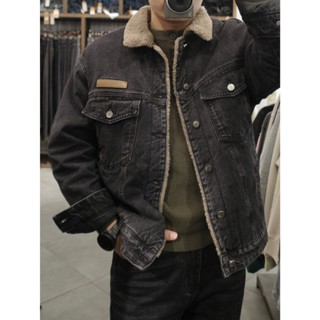  Áo Khoác Bò Nam Lông Cừu Tag Da DNST 3127 Màu Xám Phong Cách 