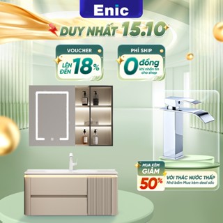 Bộ tủ gương lavabo phòng tắm cao cấp Enic BT Plus, thiết kế hiện đại, chất liệu cao cấp
