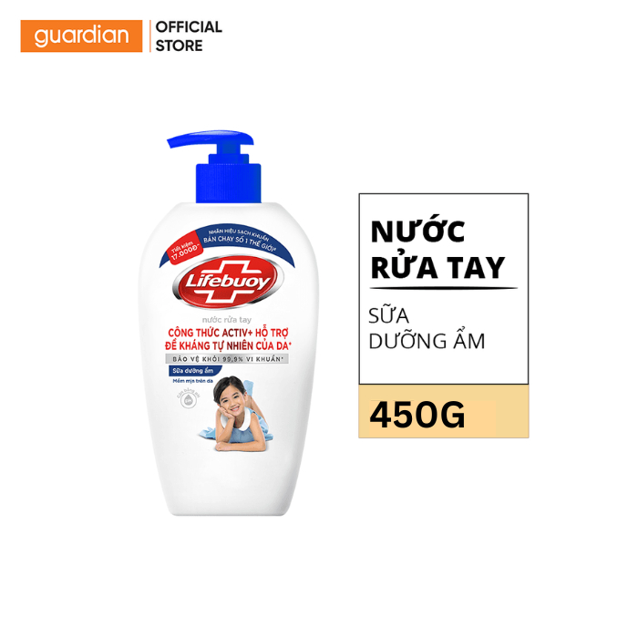 Nước Rửa Tay Dưỡng Ẩm Lifebuoy Vitamin Dạng Sữa Chai 450g