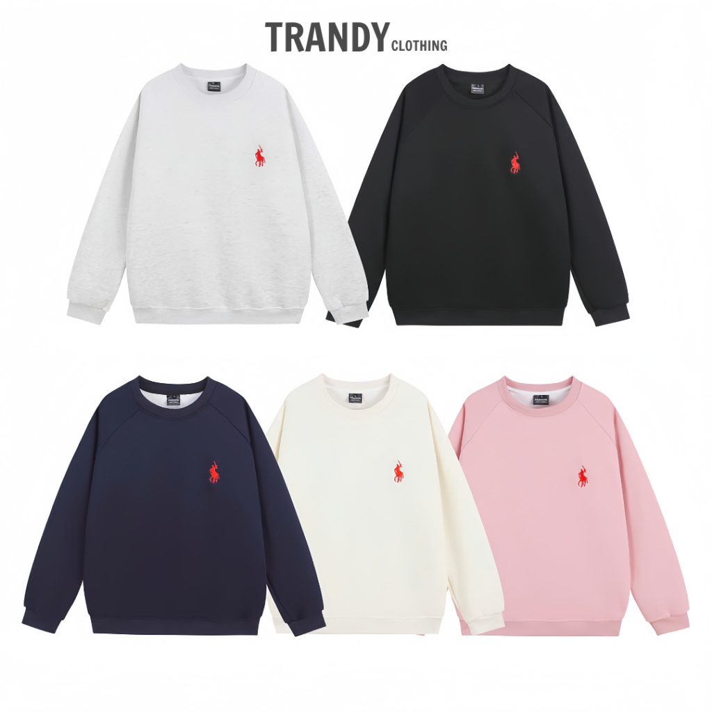 [ DEAL MỞ BÁN] Áo Sweater Thêu Ngựa Logo Nỉ 2 Da SWT Thêu Ngựa Cao Cấp Siêu Dày Vải Nam Nữ Unisex