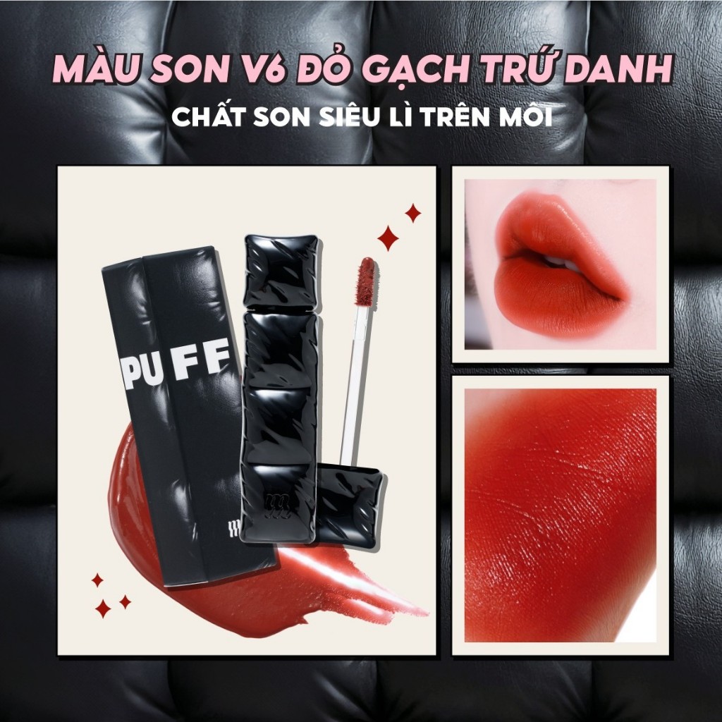 ( Sẵn - Vỏ xanh- Đỏ- Đen)Son kem Merzy Another Me The First Velvet Tint V6