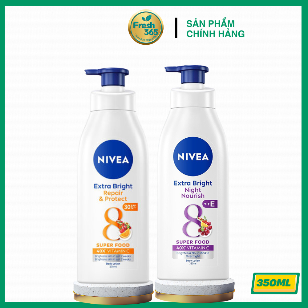 Sữa Dưỡng Thể NIVEA Extra Bright Dưỡng Trắng Ban Ngày & Ban Đêm 350ml
