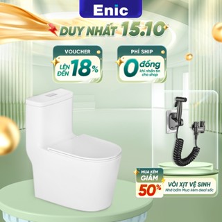 Bồn cầu một khối Enic N09, N40, N05 chất liệu sứ cao cấp,cấu trúc bền chắc,thiết kế công thái học