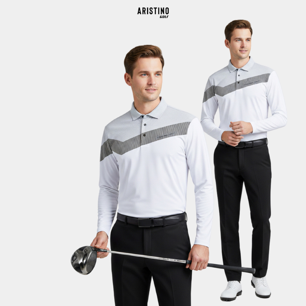 ARISTINO Golf Áo polo golf dài tay ALPG26W2