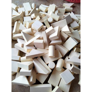 1Kg Khối gỗ( 40 cái) đồ chơi cho trẻ học, chơi góc xây dựng