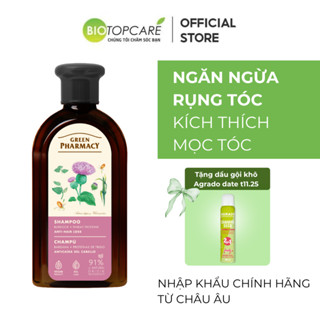 Dầu gội Green Pharmacy chống rụng tóc cây ngưu bàng và protein lúa mì 350ml - BioTopcare Official