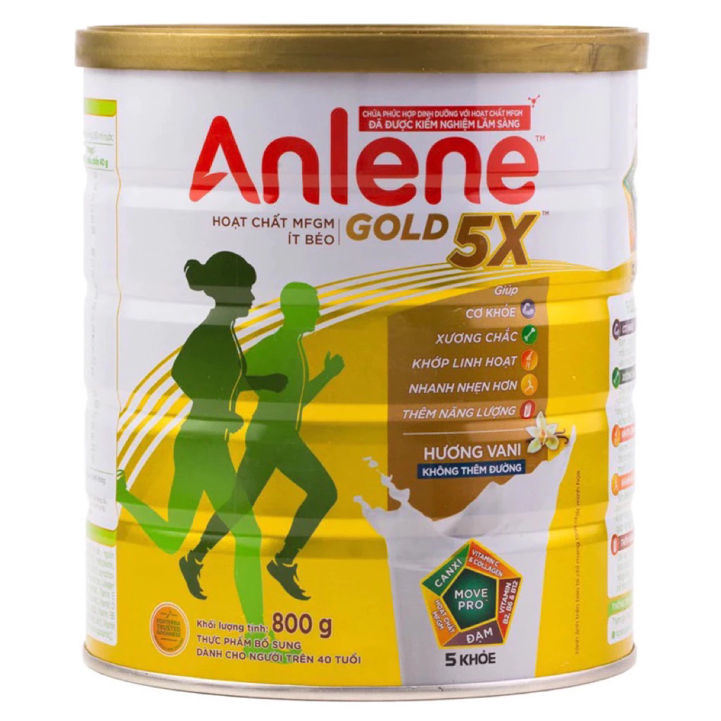 (Date 2027) Sữa bột Anlene Gold 5X 800g- có ship hỏa tốc HCM