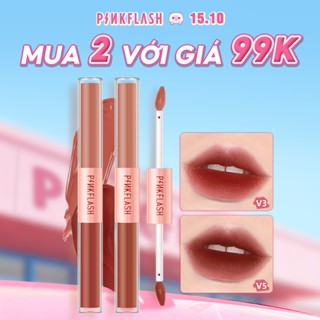 PINKFLASH son môi bộ đôi son môi dạng lỏng matte son môi nhung lip tint nhẹ sắc tố cao kéo dài 2.8g