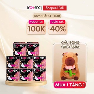 Combo 8 Gói Băng Vệ Sinh Kotex LUXE  Mặt Bông Êm Mềm Dễ Chịu Với  4000 Lỗ Thấm Hút Siêu Tốc  23cm 16 Miếng/Gói