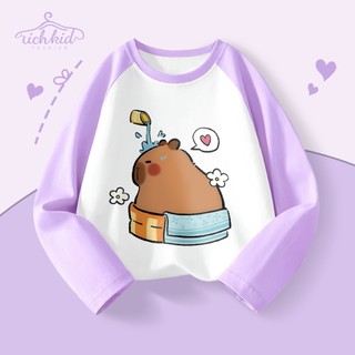 Áo thun dài tay Richkid hình Capybara (C8) dễ thương, chống côn trùng đốt.