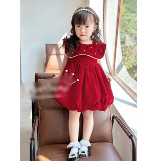  Váy tết cho bé gái Váy Noel bé gái Váy công chúa bé gái váy voan tơ đính nơ xịn xò cho bé từ 7-30kg Cherry Kids 