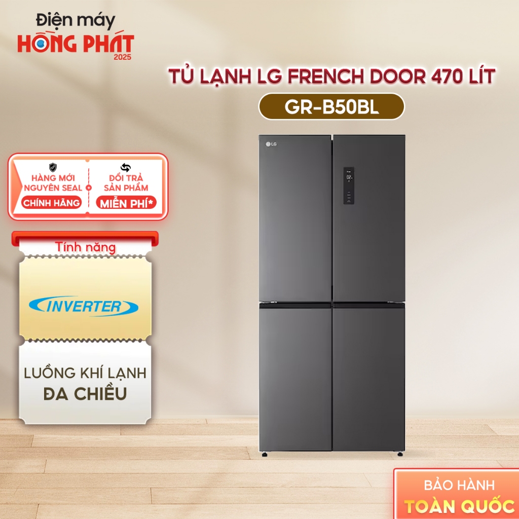 GR-B50BL | Tủ lạnh LG French Door 470 Lít màu đen | GR-B50BL- Màn hình LED bên ngoài [FREESHIP HCM]